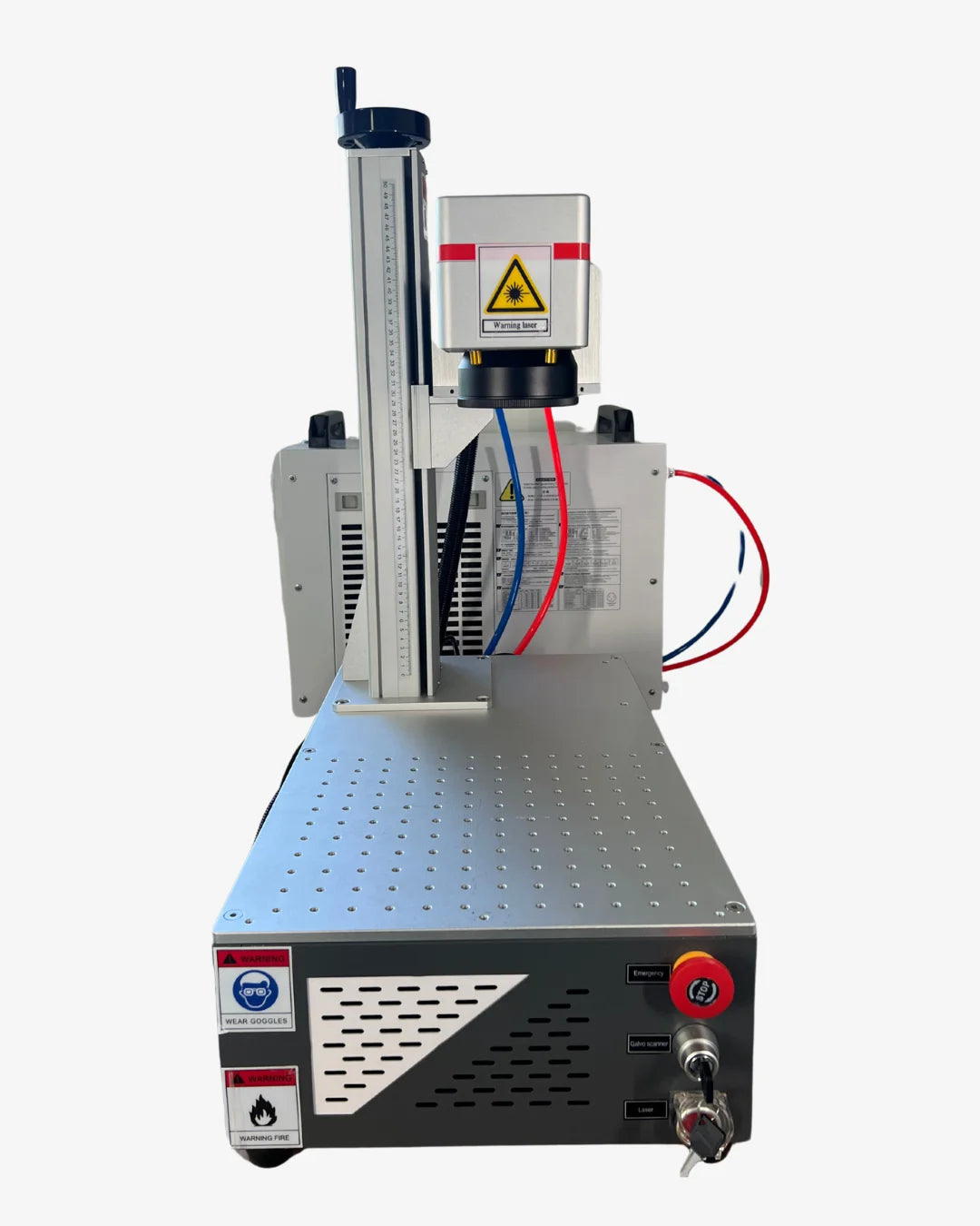Máquina laser UV Virtumaq vista completa com cabeçote e chiller